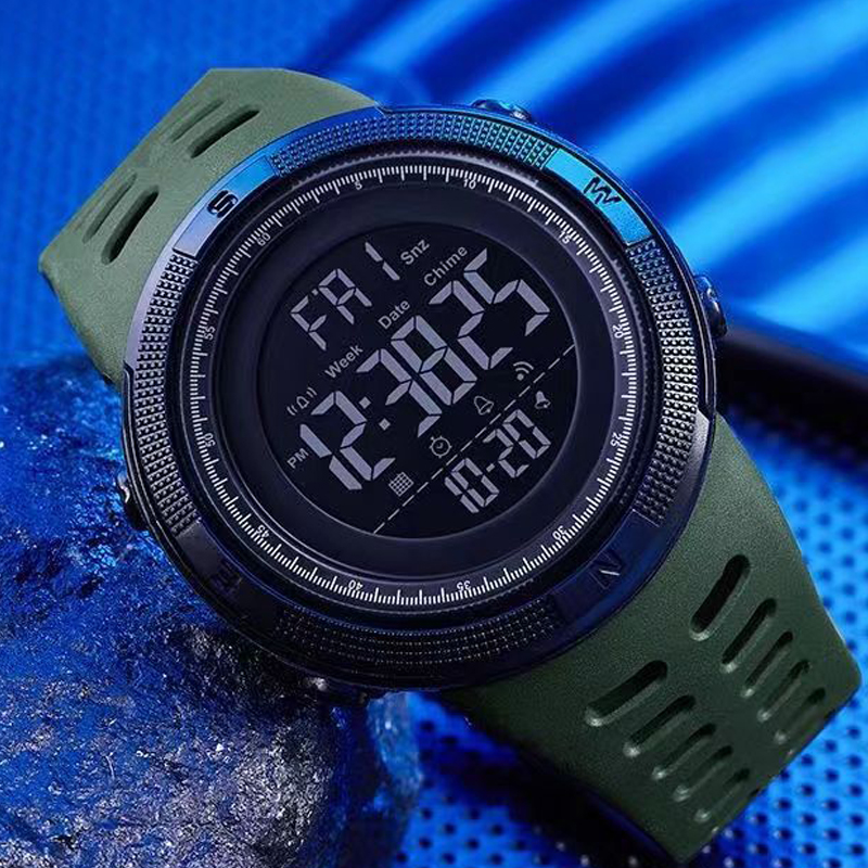 Mens Waterproof Military Digital Sports Watch with Alarm & Stopwatch