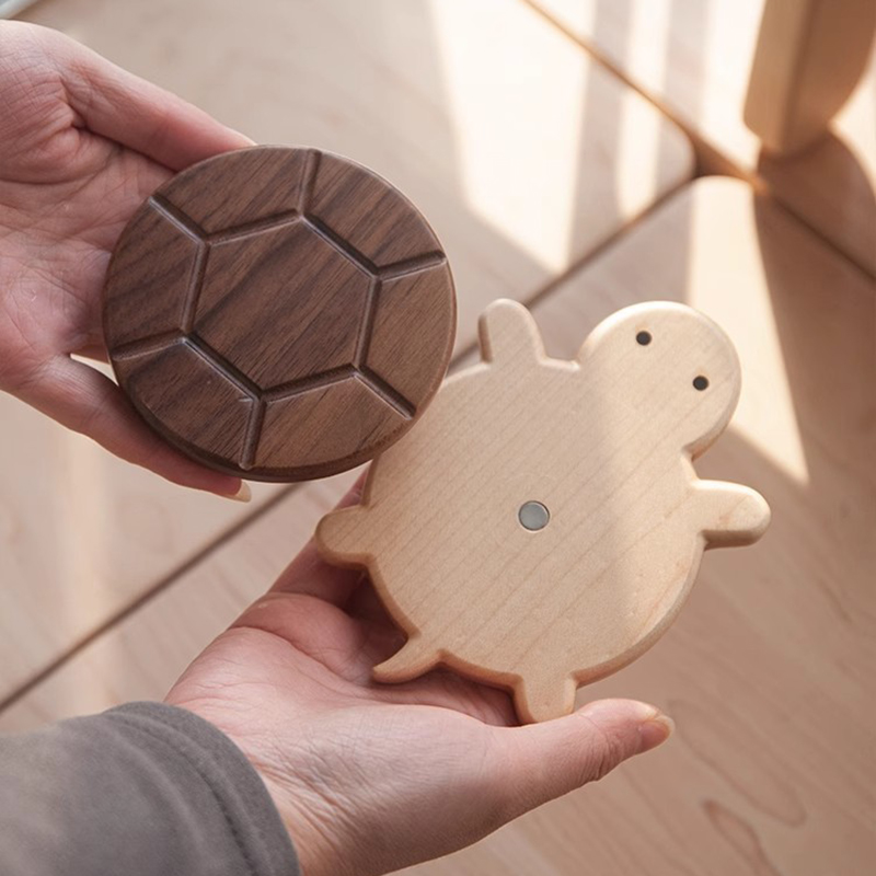 Solid Wood Turtle Insulation Mat Black Walnut Tableware Anti-scald Tea Coaster