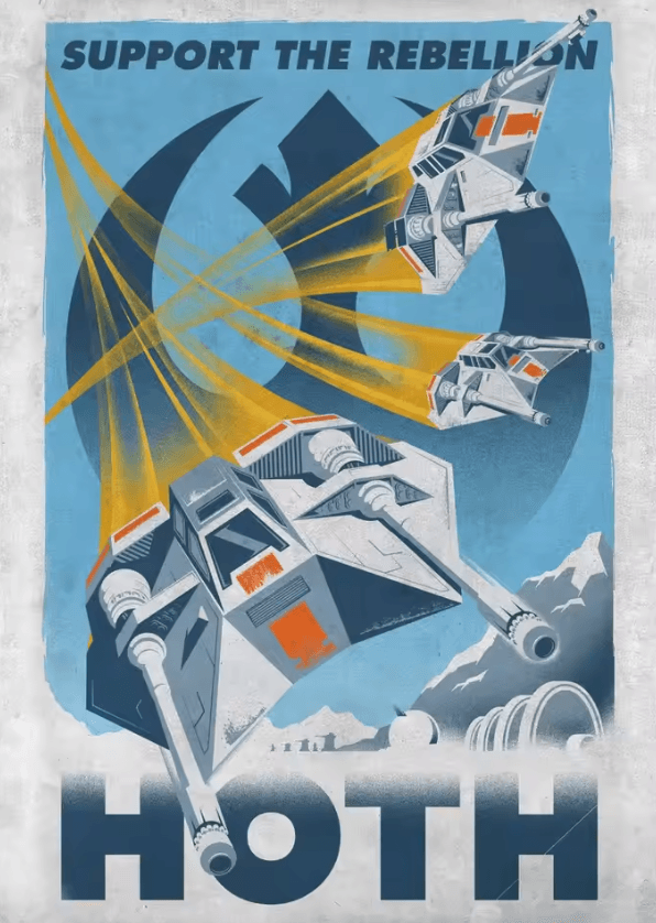 Galactic Propaganda Tatooine Canvas Poster – Retro Space Movie Wall Art
