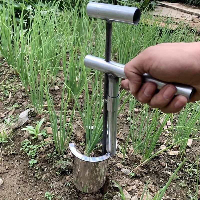 Stainless Steel Handheld Garden Transplanter for Seedlings and Small Plants