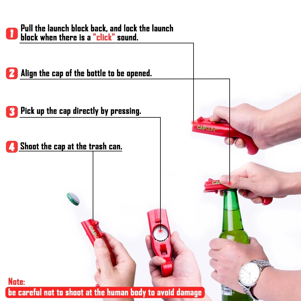 Cap Gun Bottle Cap Launcher Beer Bottle Opener