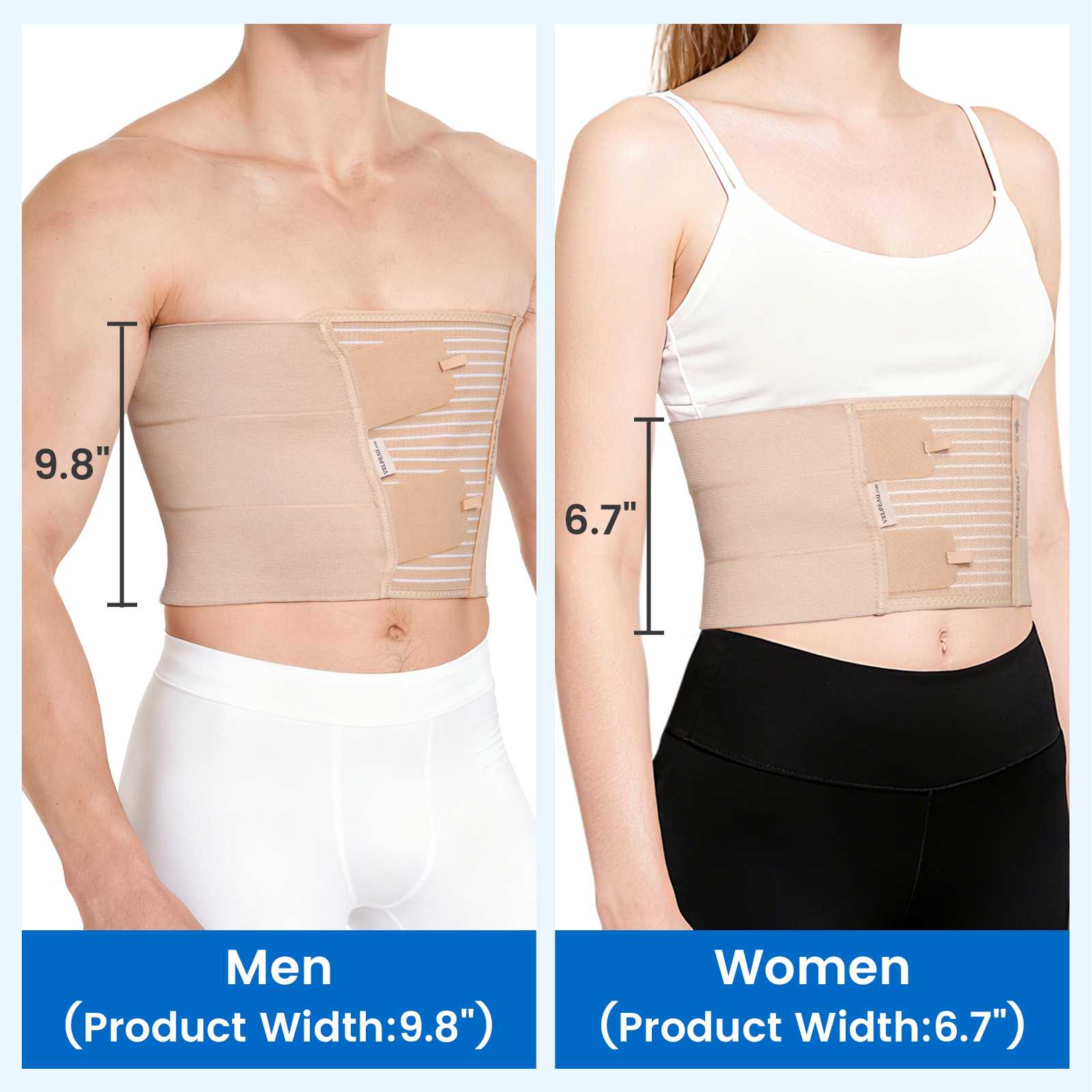 Rib Fixation Belt for Muscle & Rib Injury Support, Unisex Chest Brace
