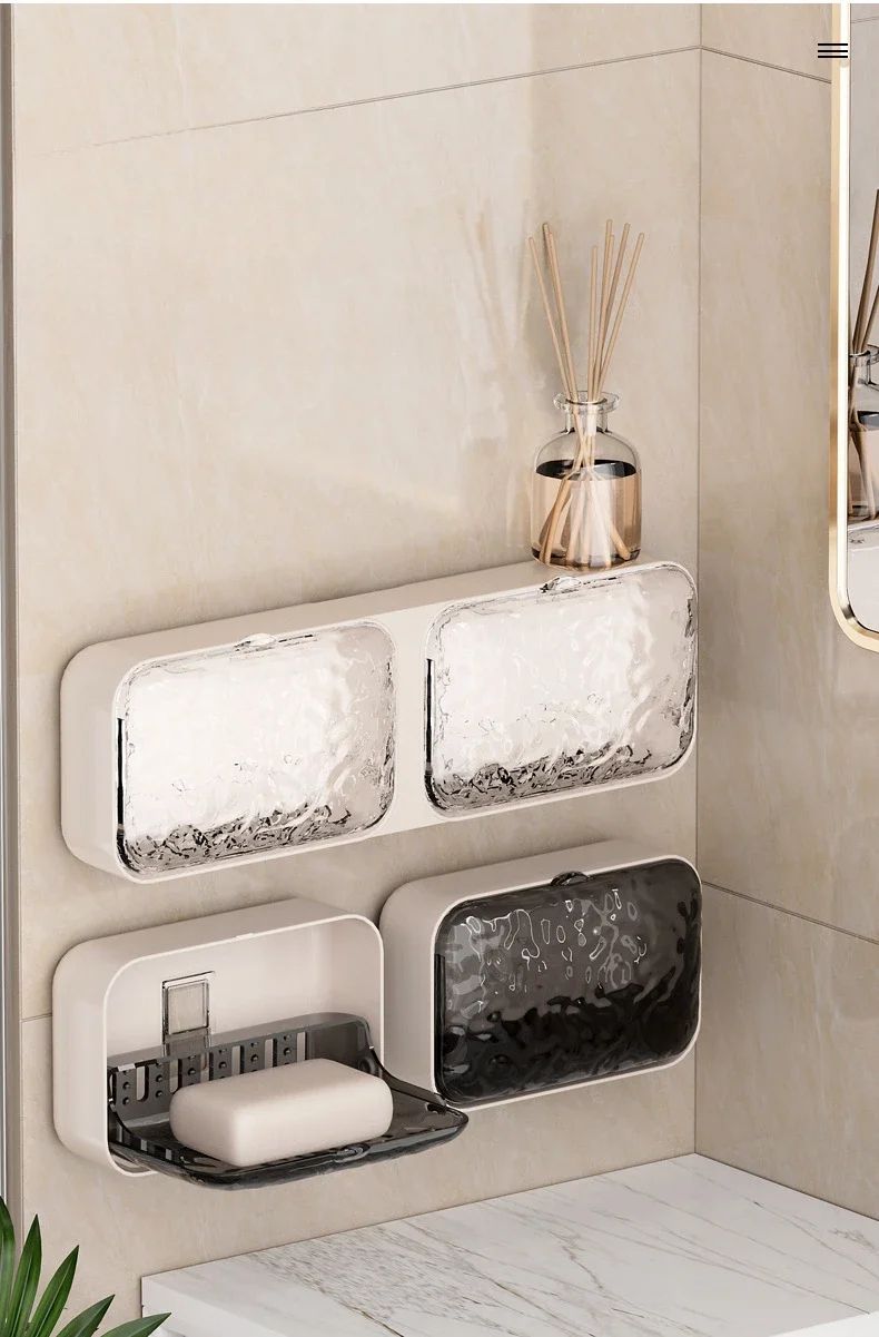 Wall Mounted Double Drain Soap Holder
