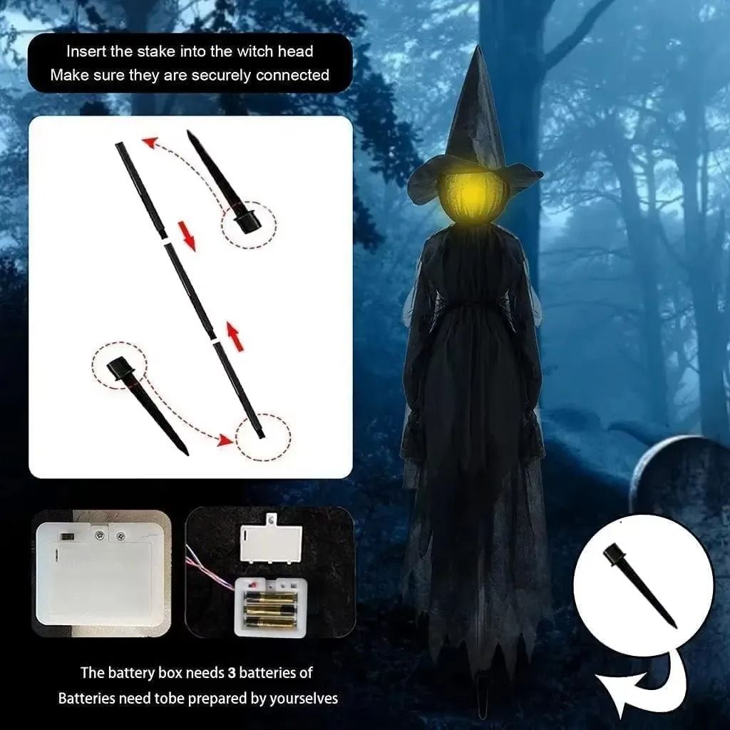 Voice Control Light Up Halloween Witch