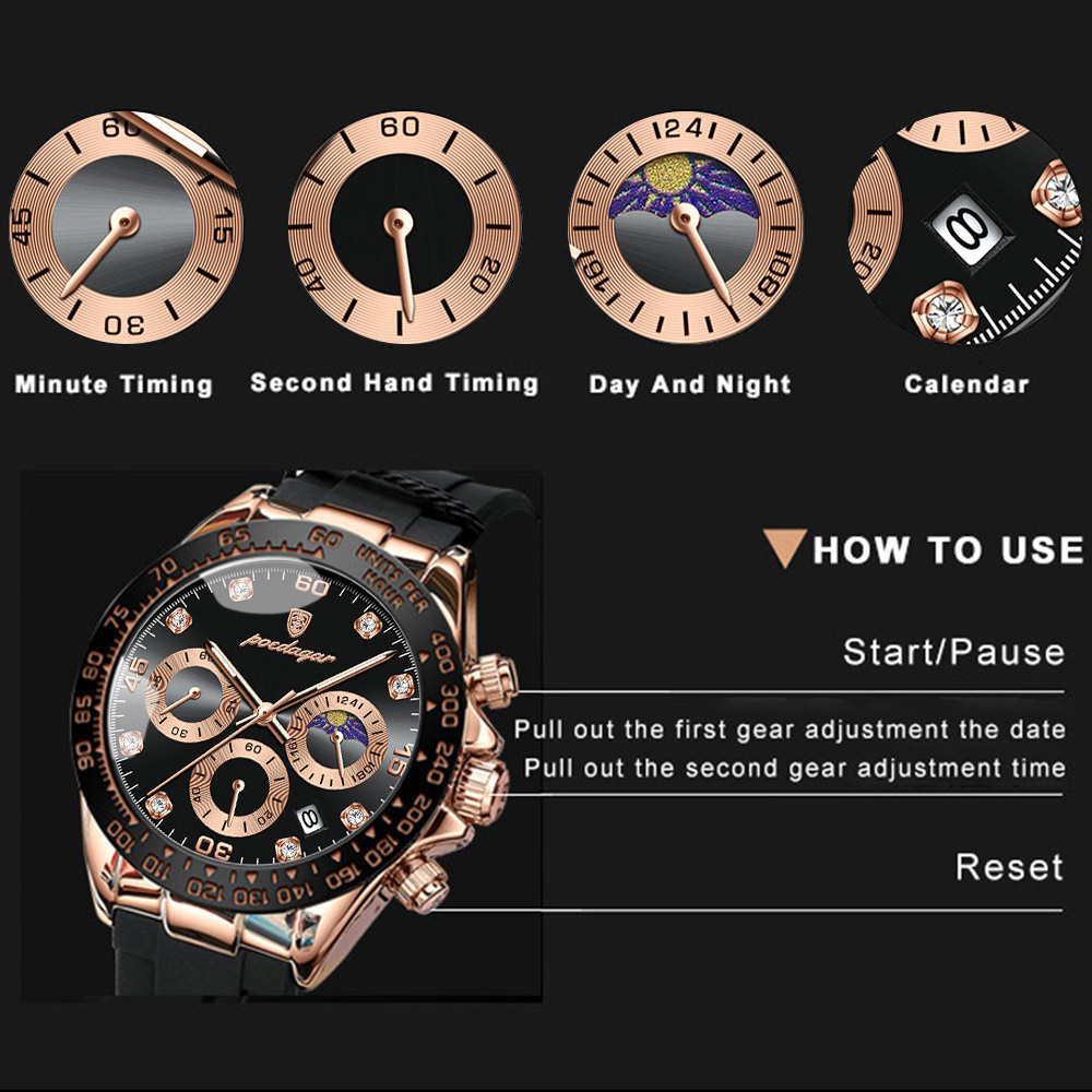 Luxury Chronograph Men Wristwatch, High Quality Quartz Man Watch, Waterproof Luminous Military Men Watches
