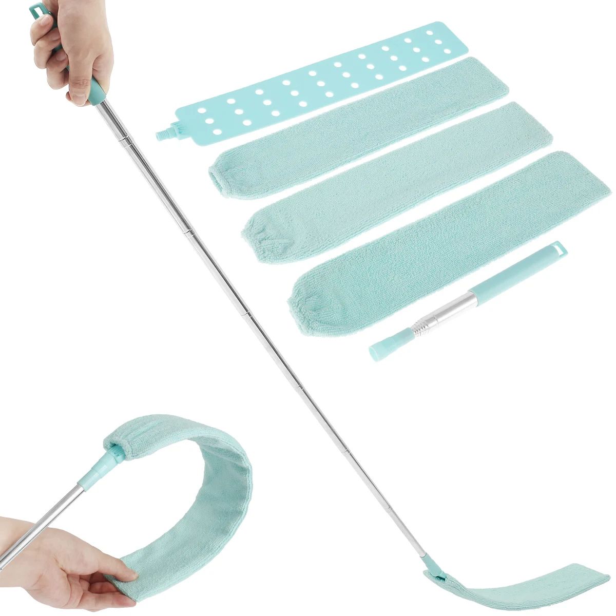 Ultra-Slim Retractable Gap Dust Cleaner with Microfiber Head