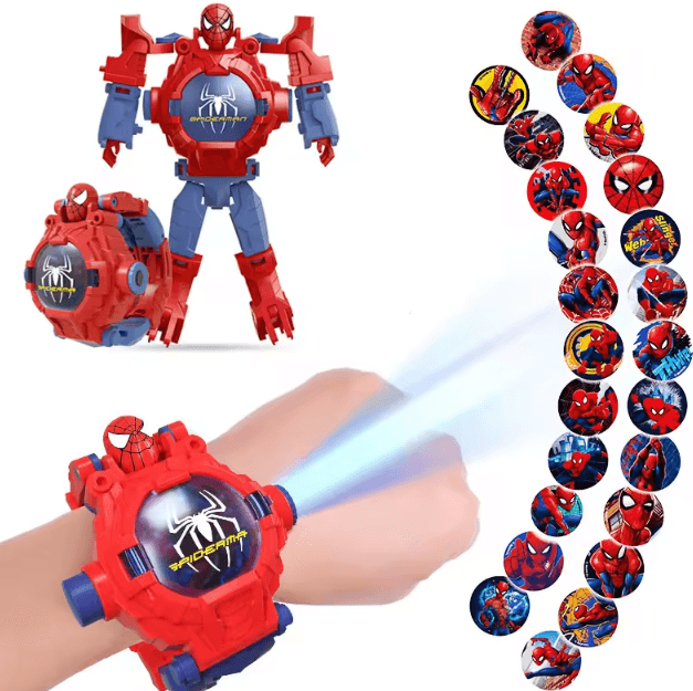 Spiderman Projection Watch for Kids – 24 Image LED Light-Up Digital Wristwatch Toy