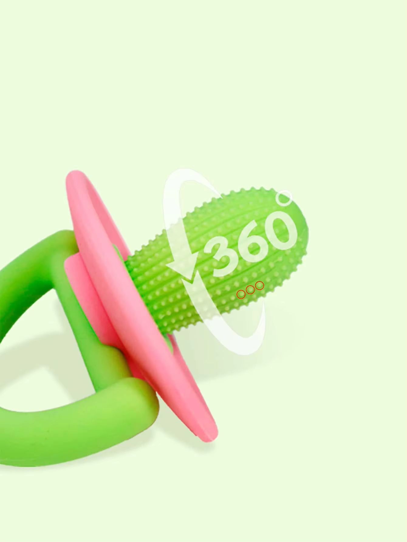 Soft Silicone Pacifier-Style Baby Teether Ring with Massage Dot