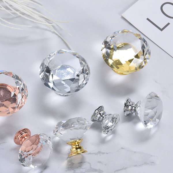 Crystal Cabinet Knobs Gold Drawer Handles Set Luxury Diamond Kitchen Cabinet Pulls
