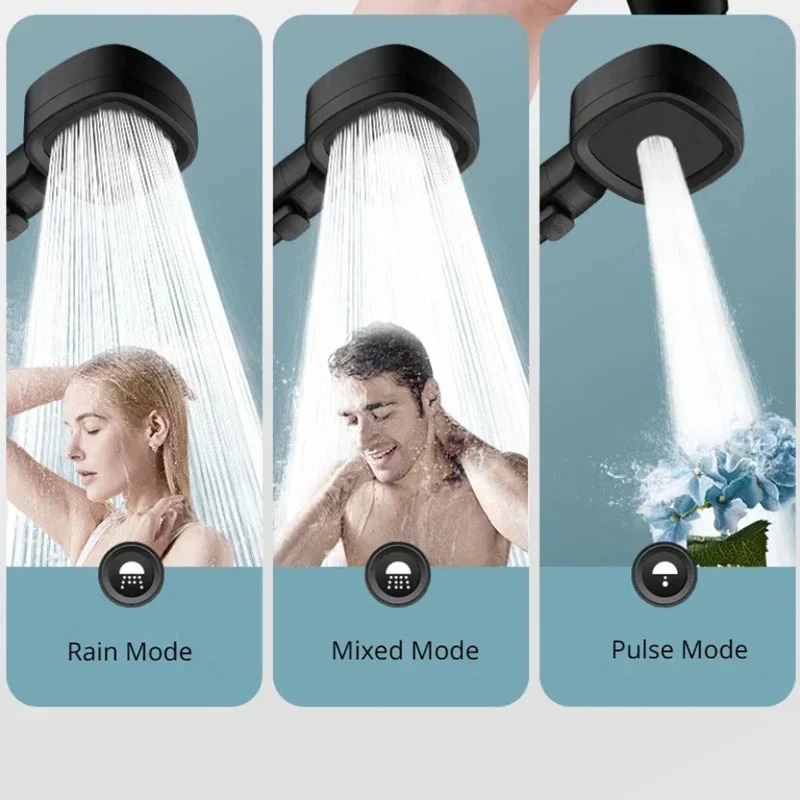 High Pressure Shower Head, Adjustable One Key Stop, Water Saving Shower Heads, Bathroom Accessories