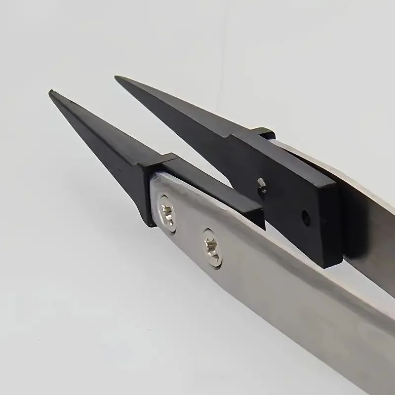 ESD-Safe Precision Tweezers Anti-Static Heavy-Duty Metal Tool for Electronics & Jewelry Repair