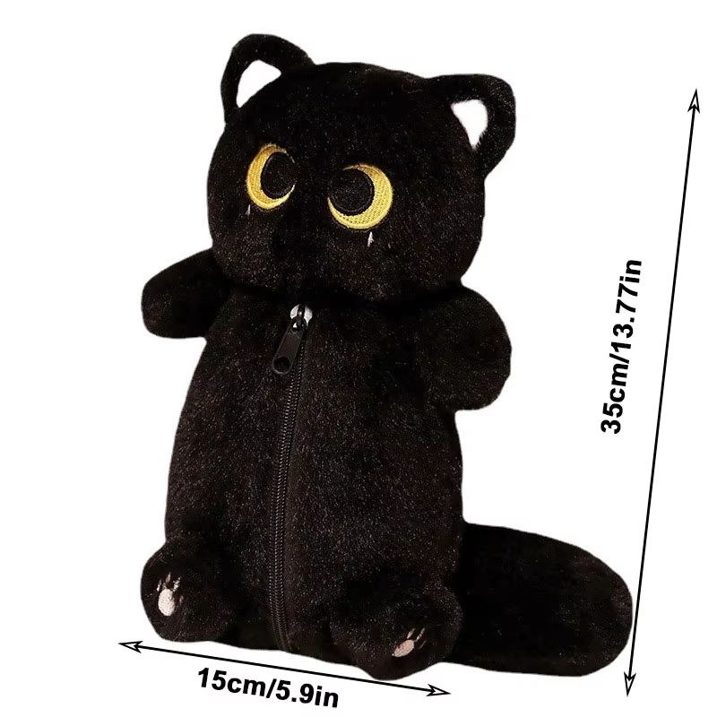 Siamese Cat Plush Pencil Case Large Capacity Stationery Bag