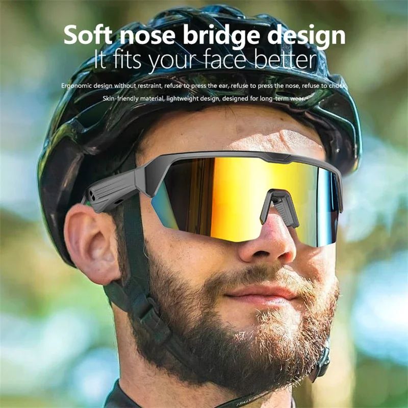 Bluetooth Smart Glasses with Audio Call, Music Playback and Remote Touch Controls for Cycling, Sports, Driving