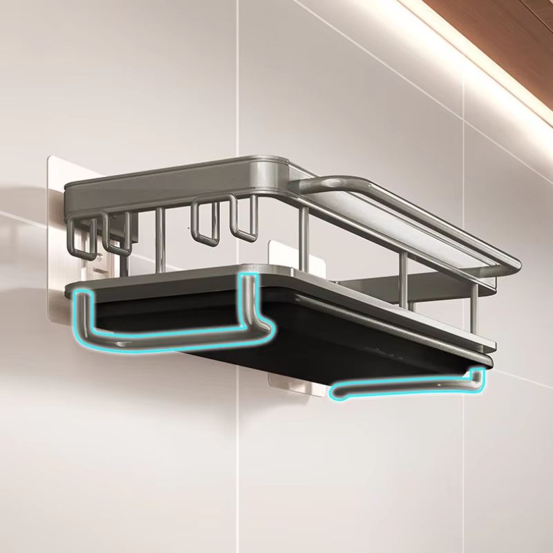 Multifunction Kitchen Sink Rack with Hook Dustproof Hanging Drain Caddy