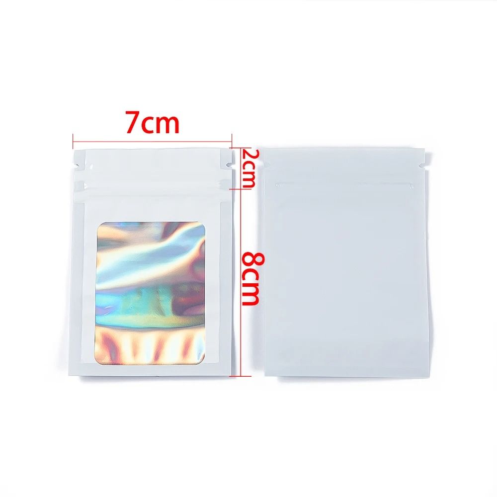 Holographic Laser Mylar Bags – 50 Pcs Smell-Proof Zip Lock Pouches