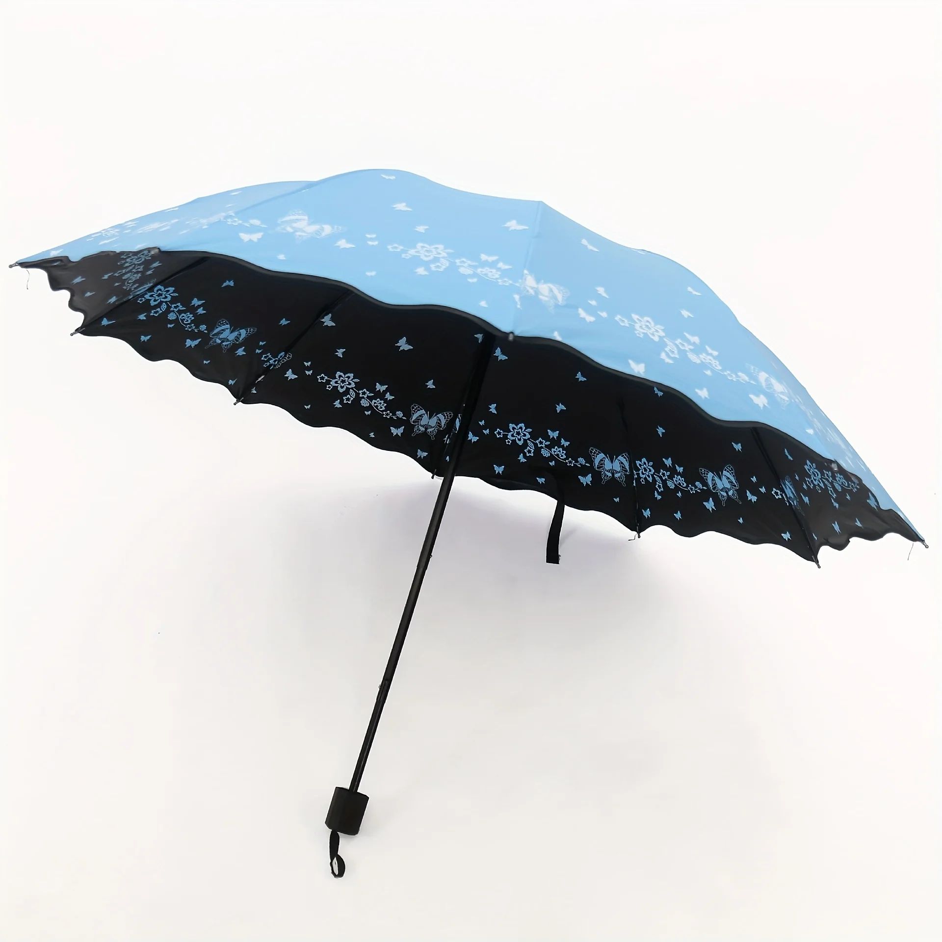 Butterfly Print Windproof UV Umbrella