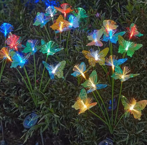 Butterfly Flower Solar Garden Stake Lights – Waterproof LED Outdoor Pathway Decor