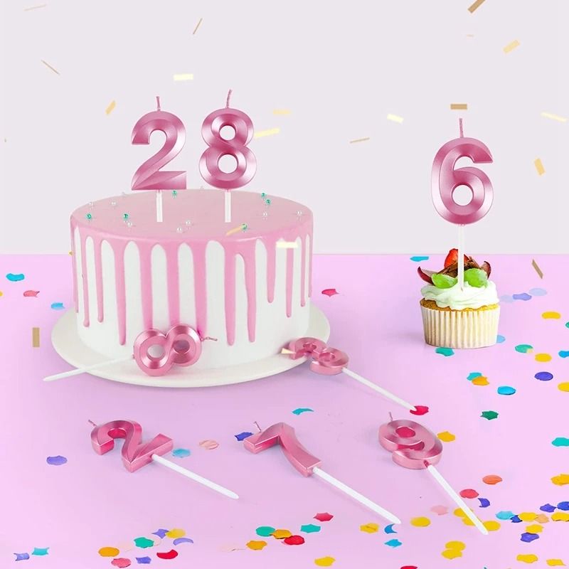 3D Metallic Digital Birthday Candle