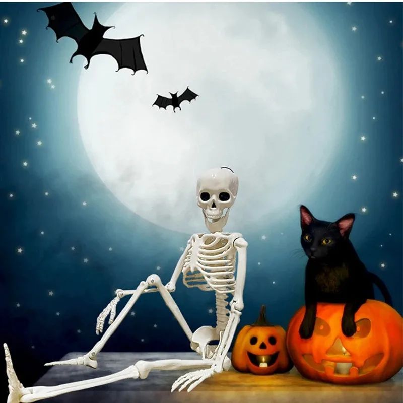 Poseable Halloween Skeleton Decoration for Haunted House and Party Decor