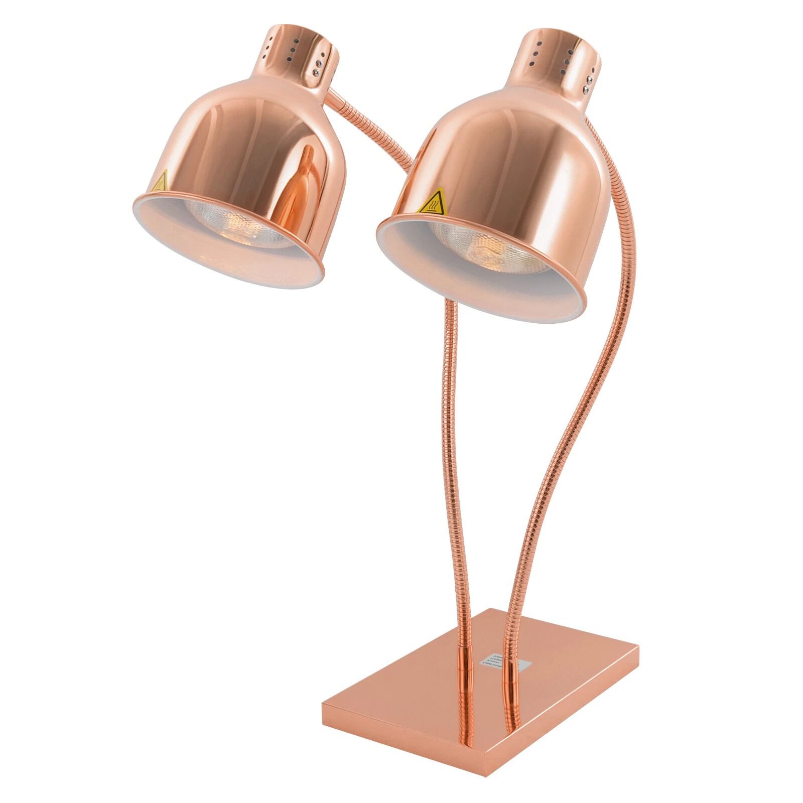 2-Head Food Warming Lamp Gold, Tabletop Food Insulation Lamp, Food Warmer
