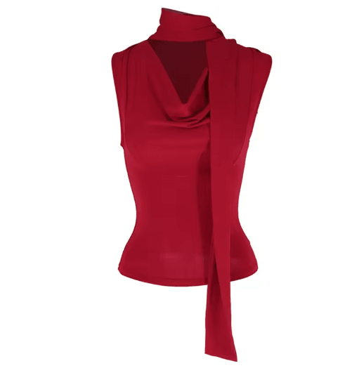 Womens V-Neck Slim Tank Top Knitted Bandage Streetwear Camisole