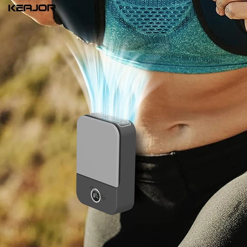 Portable Waist Fan Hanging Neck Fan Mini USB Rechargeable Portable Waist Clip Fan for Outdoor Sports Working Travel Smal