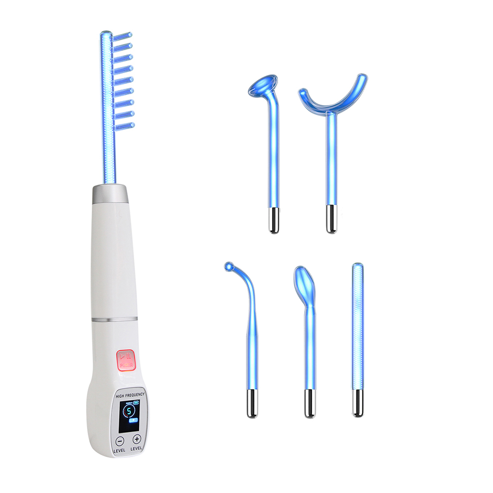 High Frequency Electrode Wand Glass Tube Electrotherapy Acne Spot Remover, Skin Care Facial Therapy