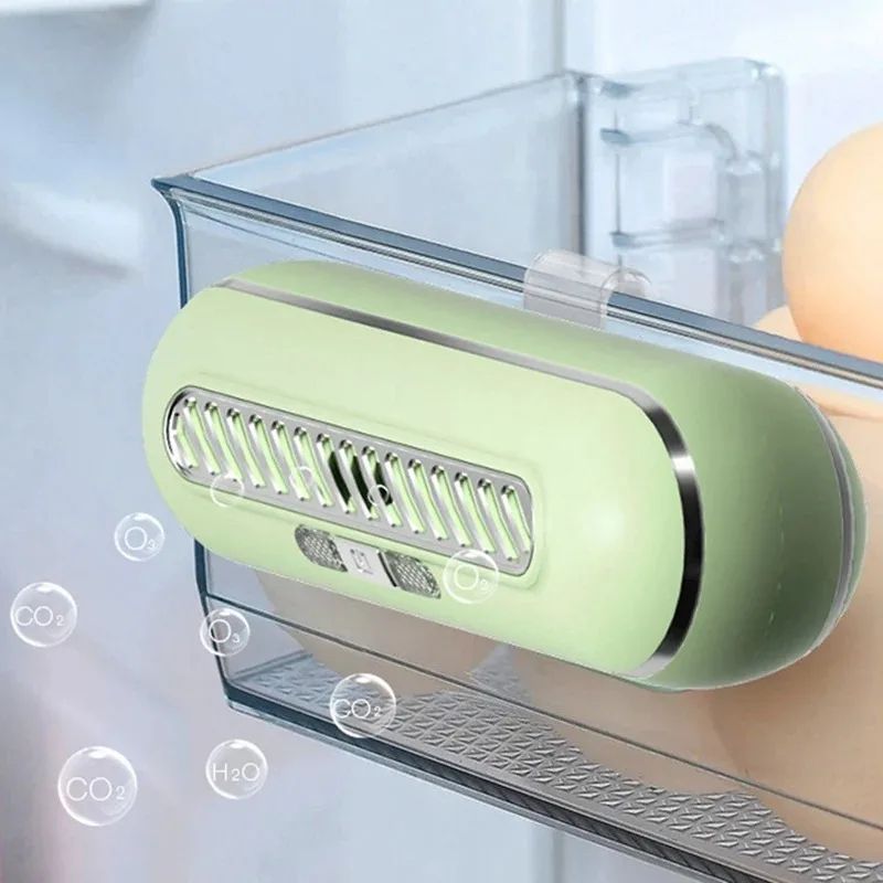 Rechargeable Refrigerator Odor Eliminator Air Purifier – High-Power Fridge Deodorizer with Smart Indicator Light