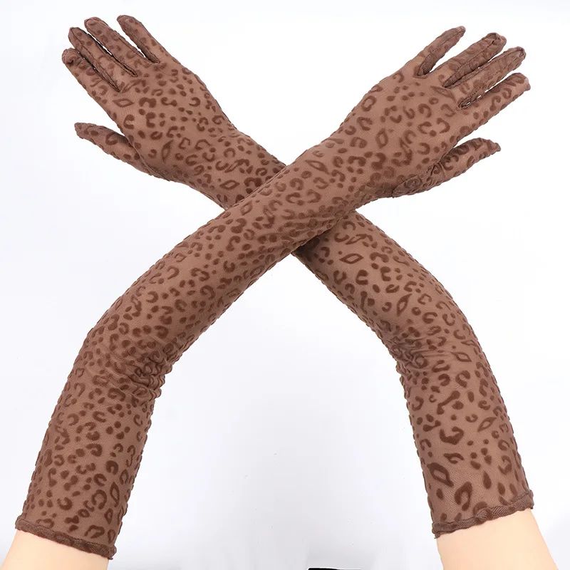 Leopard Print Mesh Opera Gloves – 21.7