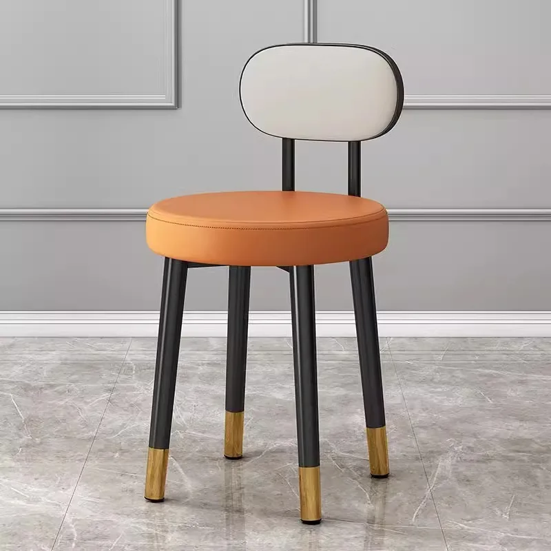 Breathable Creative Dining Chair, Home Light Luxury Dining Table and Chair, Soft Packaging Bedroom Dressing Chair