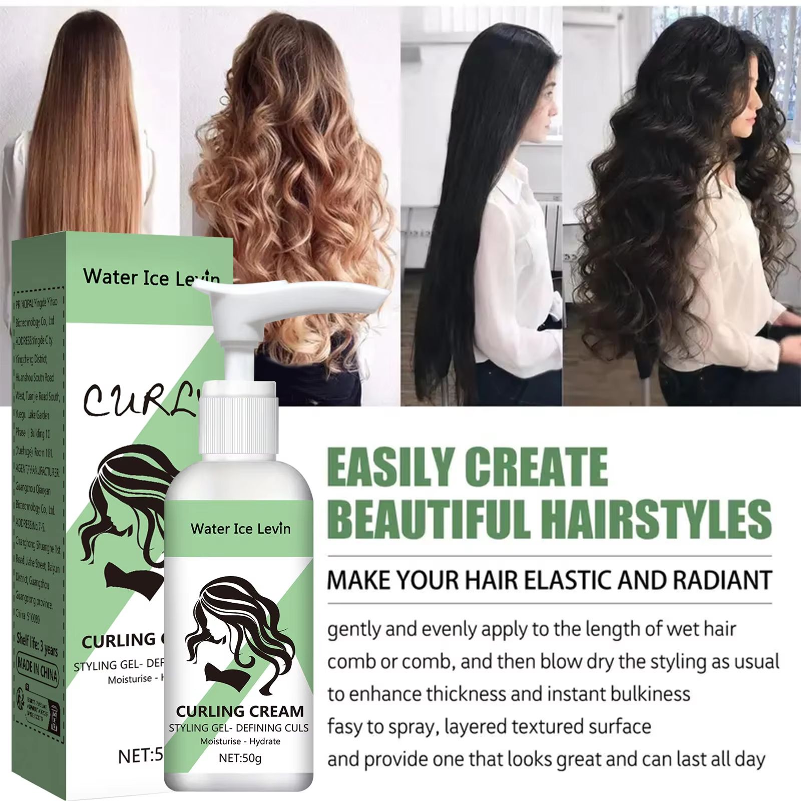 Curly Hair Styling Cream – Moisturizing & Shine Enhancing Curl Defining Cream