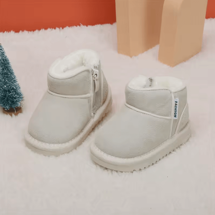 CozyZip Baby Snow Boots – Warm Plush Infant Winter Boots with Soft Sole & Side Zipper