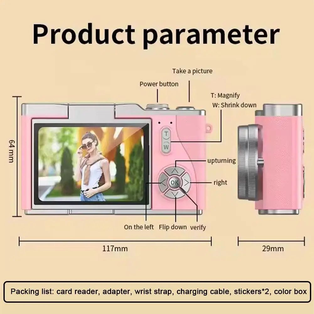 UltraView 4K FlipScreen Digital Camera – 48MP Compact Travel & Selfie Camera