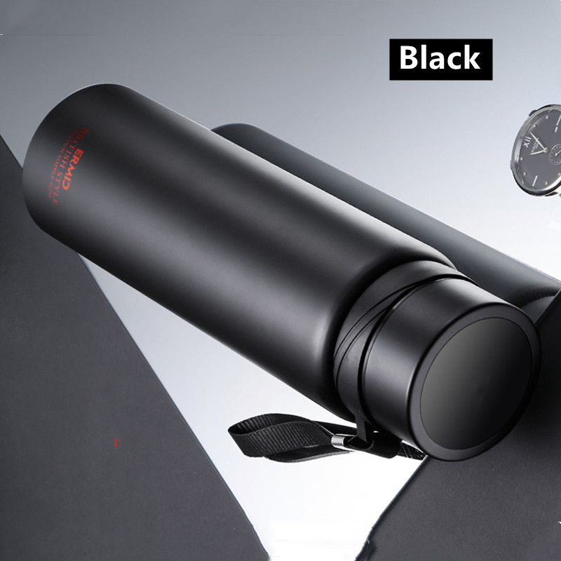 Portable Sport Thermos Mug, Double Stainless Steel Vacuum Flask with Filter, Coffee Tea Tumbler, Leak-Proof
