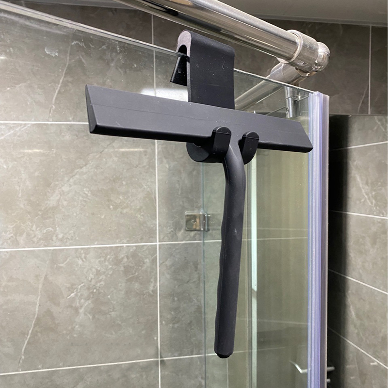 Bathroom Shower Squeegee, Household Glass Wiper, Silicone Scraper, Tiles Cleaning Tool with Hanging Holder