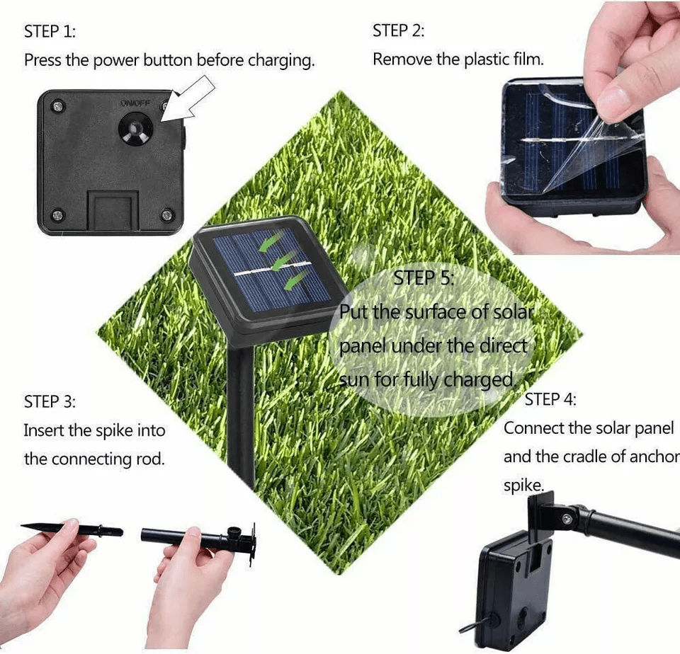 Solar Dog Animal Paw Print Lights Garden Statue Lantern, LED Path Light Lamp Outdoor Yard Decoration