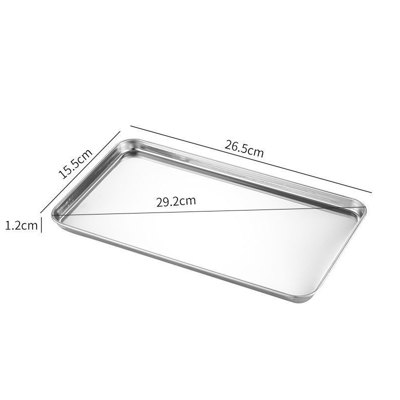 Stainless Steel Rice Noodle Serving Tray Rectangle Buffet Presentation Plate