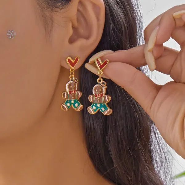 Rhinestone Christmas Light Bulb Drop Earrings