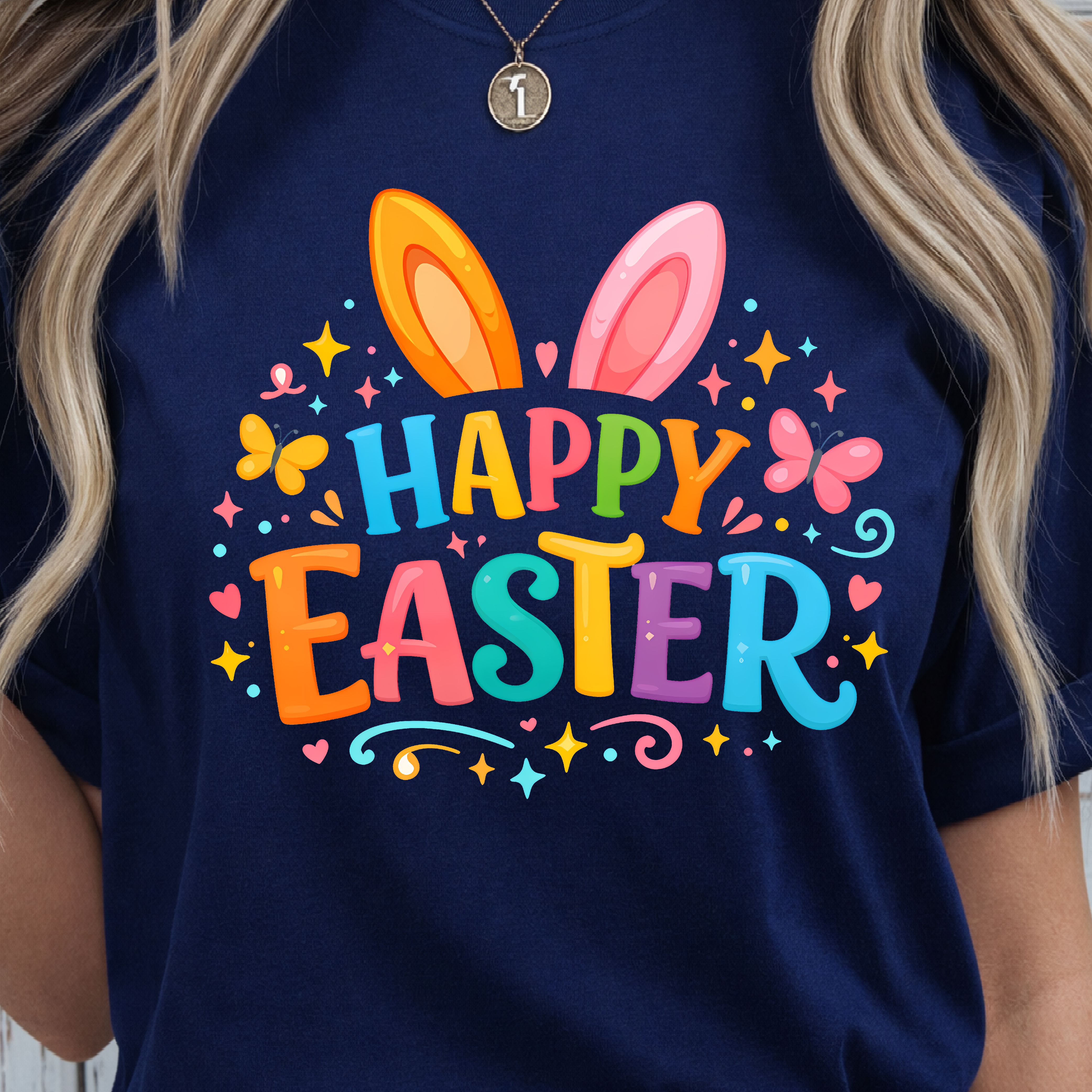 Happy Easter Shirt – Bunny Ears Design Easter Tee