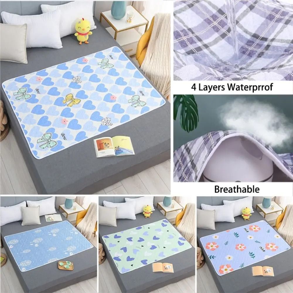 Reusable Waterproof Bed Pad Washable Underpads Soft Leakproof Mattress Protector