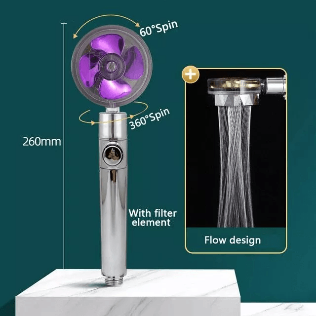 High Pressure Shower Head, Turbocharged Water Saving Design