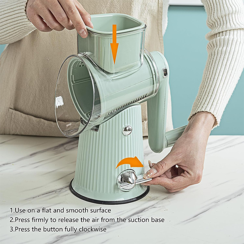 Rotary Cheese Grater & Hand Crank Vegetable Slicer Multifunction Kitchen Mandoline
