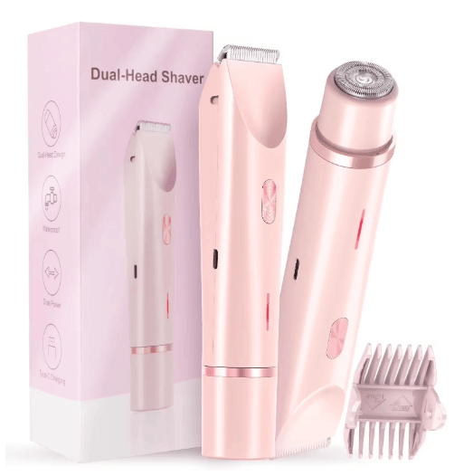 Mini Waterproof Rechargeable Womens Electric Shaver Dual Head Bikini Trimmer & Body Hair Remover