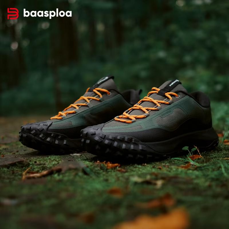 Baasploa Men's Anti-Splash Hiking & Outdoor Sneakers – Non-Slip Wear-Resistant Shoes
