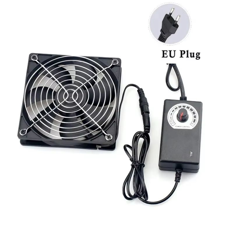 High-Flow 120 mm (4.72 in) 3000 RPM Cooling Fan with Speed Controller – Universal Chassis & Cabinet Airflow Solution