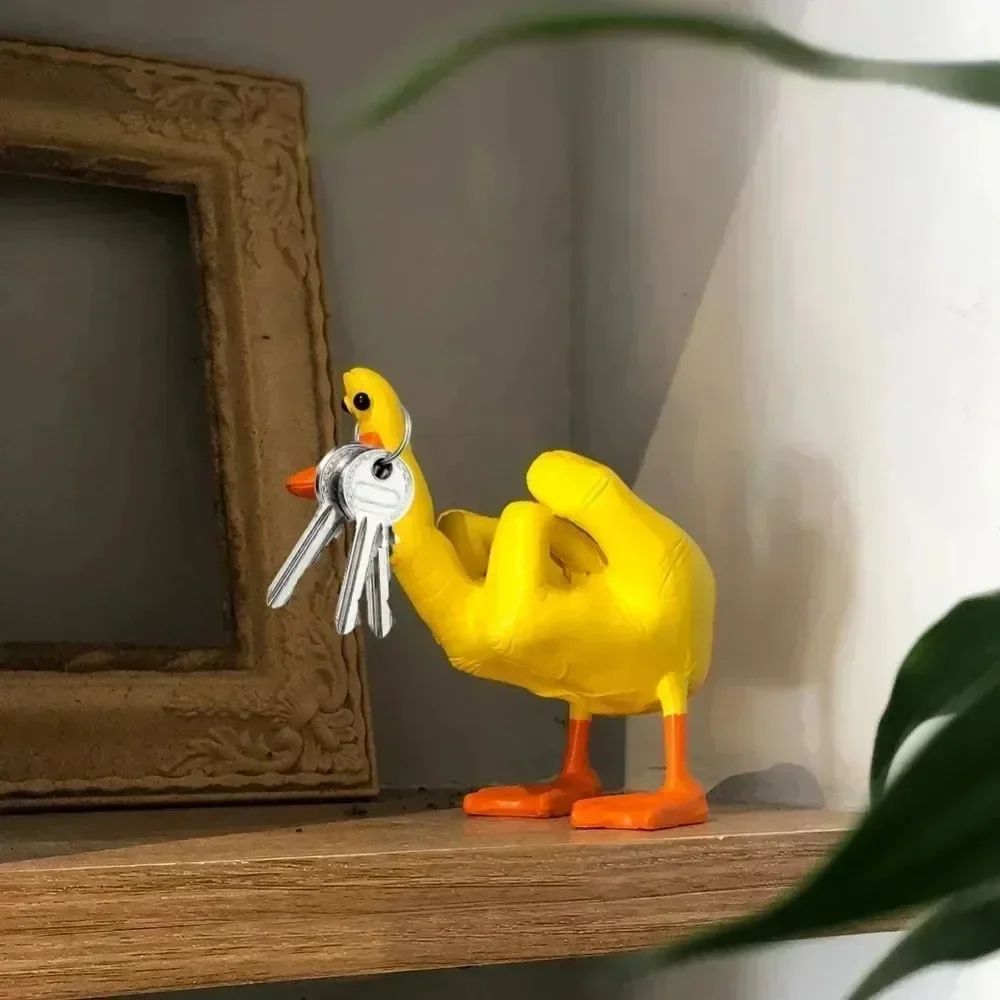 Funny Middle Finger Duck Statue
