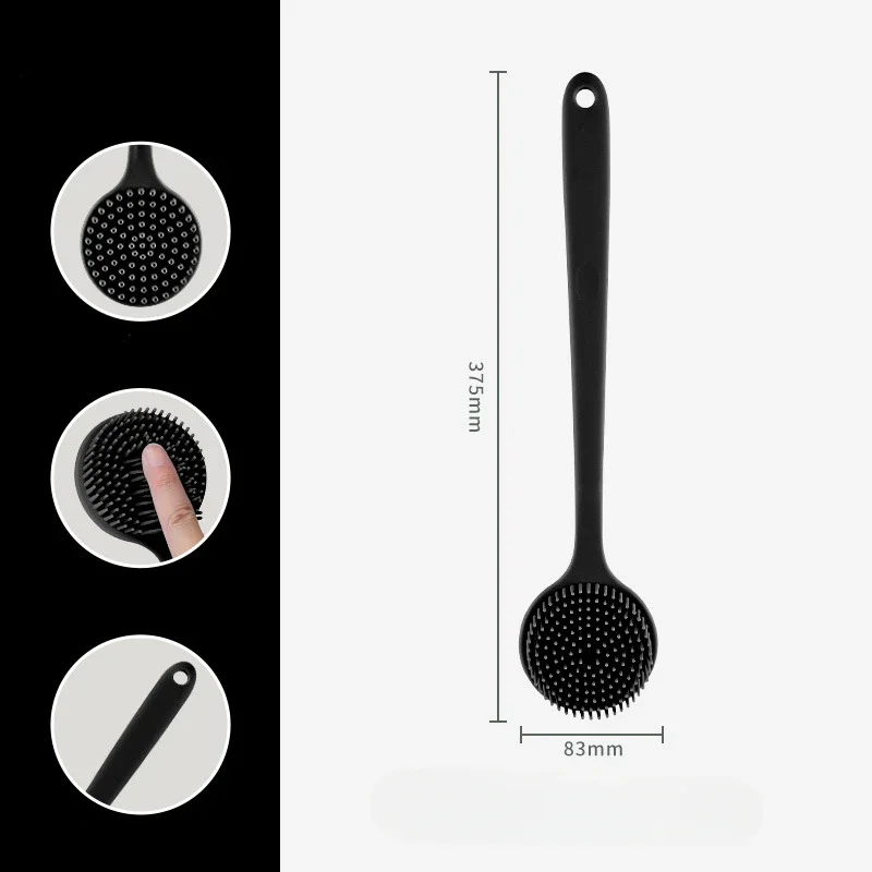 Shower Back Scrubber Brush with Silicone, Deep Cleansing & Exfoliating Massage, Long Handle