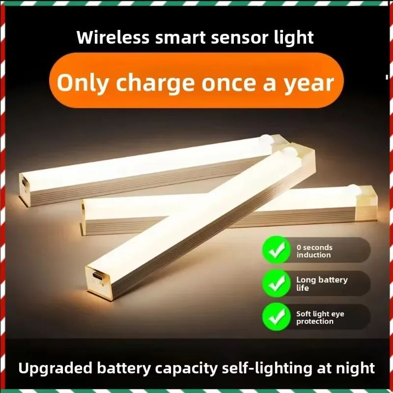 USB Rechargeable Magnetic Motion Sensor Night Light Dimmable LED Cabinet Lamp