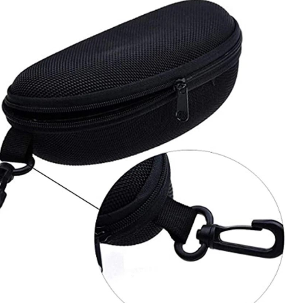 Hard Eyeglass Case with Zipper and Belt Clip Portable Sunglasses Protector