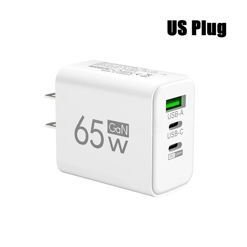 Compact 65W Fast Charging USB C Wall Charger with Smart Power Delivery